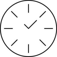 aislado reloj icono en negro línea Arte. vector