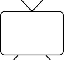 Antenna LED TV Icon In Black Outline. vector