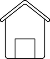 Flat Style Home Icon In Black Line Art, vector