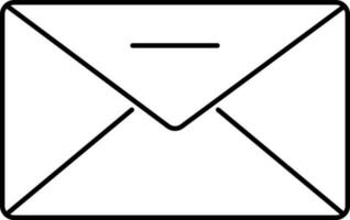 Envelope Or Mail Icon In Black Line Art. vector