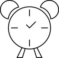 Alarm Clock Icon In Black Outline. vector