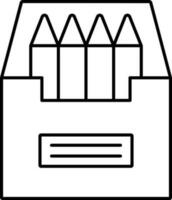 Crayon or Pencil Box Icon In Thin Line Art. vector