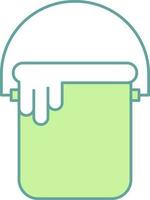 Paint Bucket Icon In Green And White Color. vector