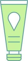 Paint Tube Icon In Green And White Color. vector