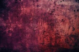 Aged effect overlay. Old film texture. Purple red gradient background with dust scratches. photo