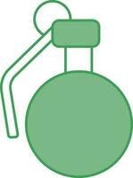 Hand Grenade Icon In Green And White Color.. vector