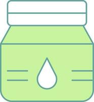 Ink Bottle Icon In Green And White Color. vector