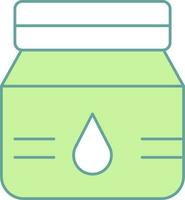 Ink Bottle Icon In Green And White Color. vector