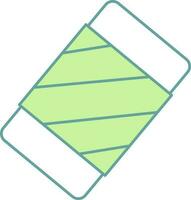 Eraser Icon In Green And White Color. vector