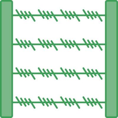 Barbed Wire Icon In Green Color.