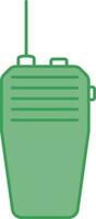 Walkie Talkie Icon In Green And White Color. vector