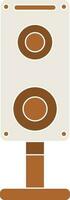 Isolated Speaker Icon In Gray And Brown Color. vector