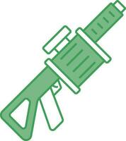 Rifle Icon In Green And White Color. vector