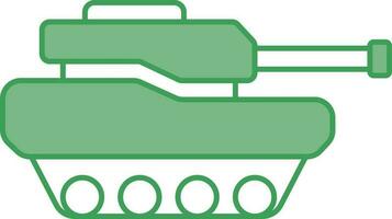 Tank Icon In Green And White Color. vector