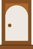 Gray And Brown Door Icon Or Symbol. vector