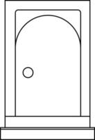 Stroke Style Door Icon Or Symbol. vector