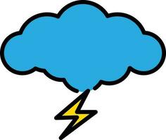 Isolated Storm Icon In Blue And Yellow Color. vector