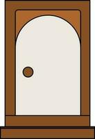 Gray And Brown Door Icon Or Symbol. vector