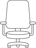 Black Outline Office Chair Icon Or Symbol. vector