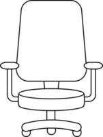 Black Outline Office Chair Icon Or Symbol. vector