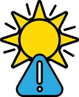 Blue And Yellow Weather Alert Icon Or Symbol. vector