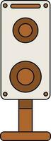 Isolated Speaker Icon In Gray And Brown Color. vector
