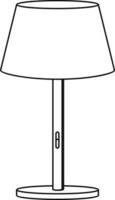 Linear Style Table Or Desk Lamp Icon. vector