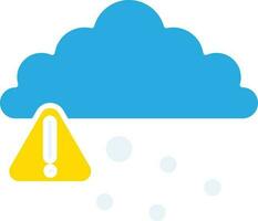 Isolated Cloud Hail Alert Icon In Blue And Yellow Color. vector