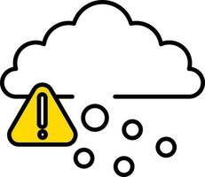 Isolated Cloud Hail Alert Icon In White And Yellow Color. vector