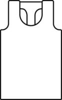 Linear Style Undershirt Or Tank Top Icon. vector