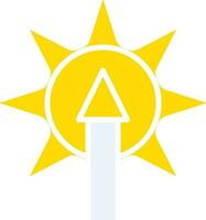 aislado amanecer icono en blanco y amarillo color. vector