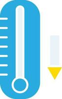 Temperature Falling Icon In Blue And White Color. vector