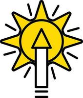 Isolated Sunrise Icon In White And Yellow Color. vector