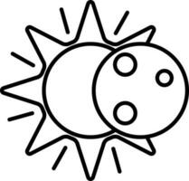 Isolated Solar Eclipse Icon In Thin Line Art. vector