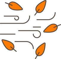 Flying Leaves Icon In Orange Color. vector