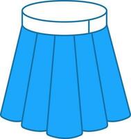 Illustration Of Skirt Icon In Blue And White Color. vector