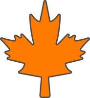 Maple Leaf Icon In Orange Color. vector