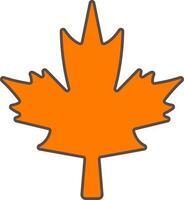 Maple Leaf Icon In Orange Color. vector