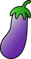 Eggplant Icon Purple And Green Color. vector