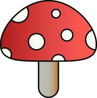 Colorful Mushroom Icon In Flat Style. vector