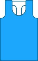 Undershirt Or Tank Top Icon In Blue And White Color. vector