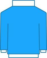 Turtleneck Sweater Icon In Blue And White Color. vector