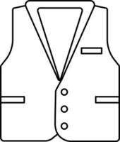 Waistcoat Icon Or Symbol In Line Art. vector