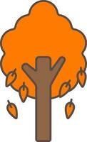 Tree Icon In Brown And Orange Color. vector