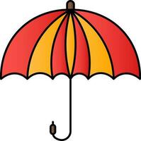 Beautiful Umbrella Icon In Red And Orange Color. vector