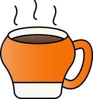 Hot Cup Icon In Orange And White Color. vector
