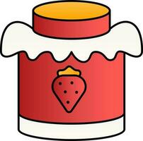 Isolated Strawberry Jar Colorful Icon. vector