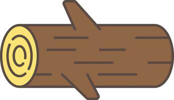 Wood Log Icon In Brown And Yellow Color. vector