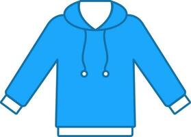 Hoodie Icon In Blue And White Color. vector