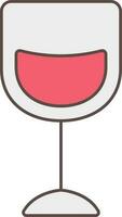 Drink Or Wine Glass Icon In Red And Gray Color. vector
